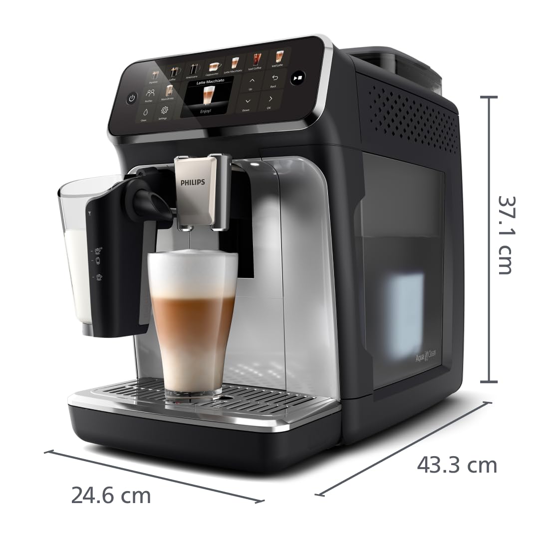 PHILIPS Kaffeevollautomat LatteGo 5500 Serie, Silber, 20 Spezialitäten
