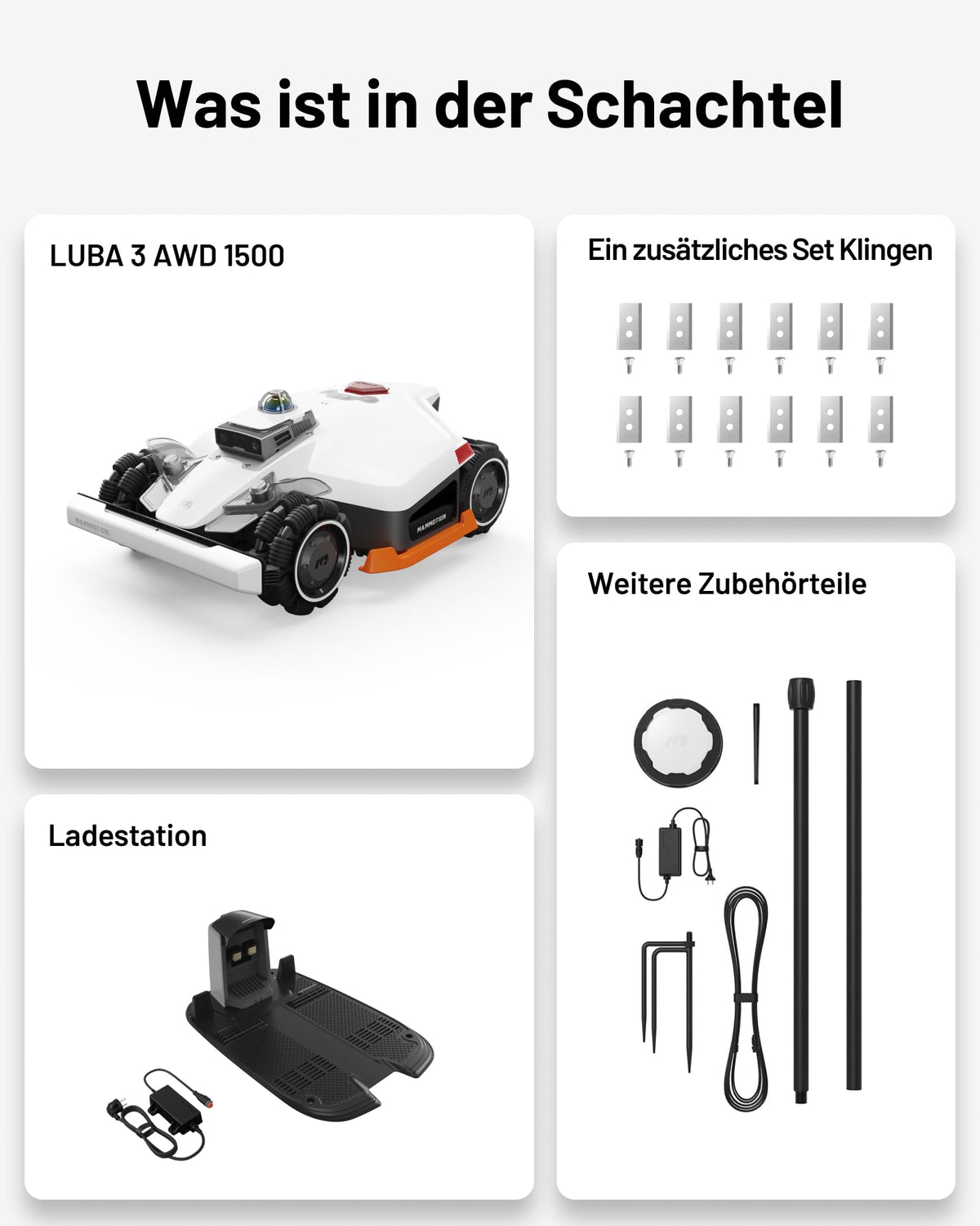 Mammotion LUBA 3 AWD 1500 Mähroboter ohne Begrenzungskabel,Empf.1500m²