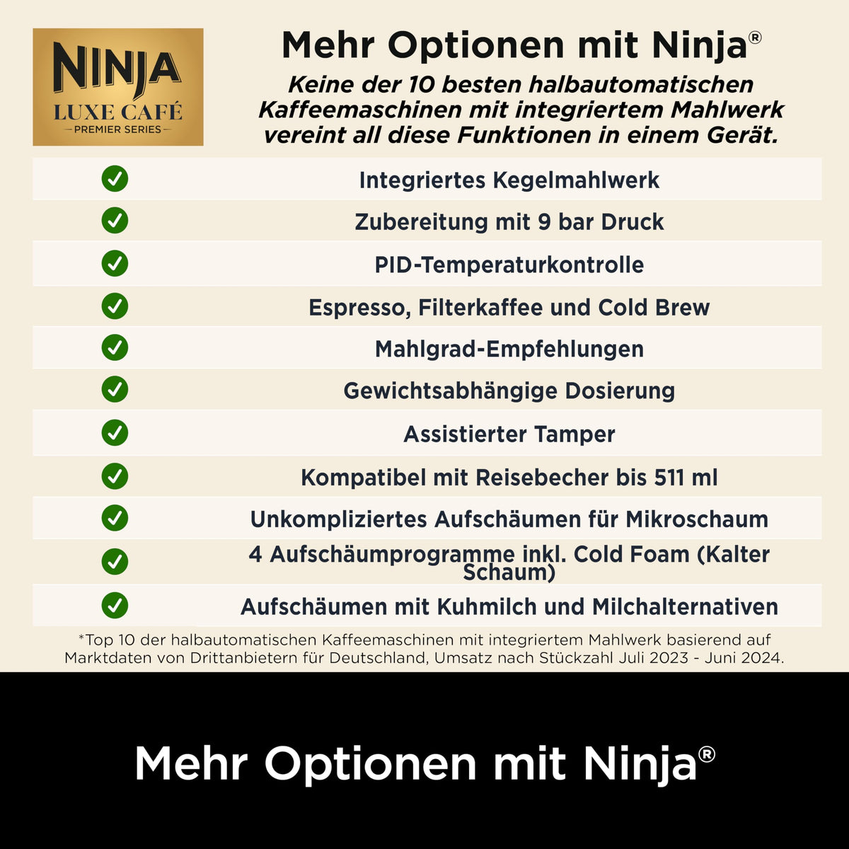 Ninja Luxe Premier 3-in-1 Kaffeemaschine ES601EUGM, Grau-Metall, ES601EUGM