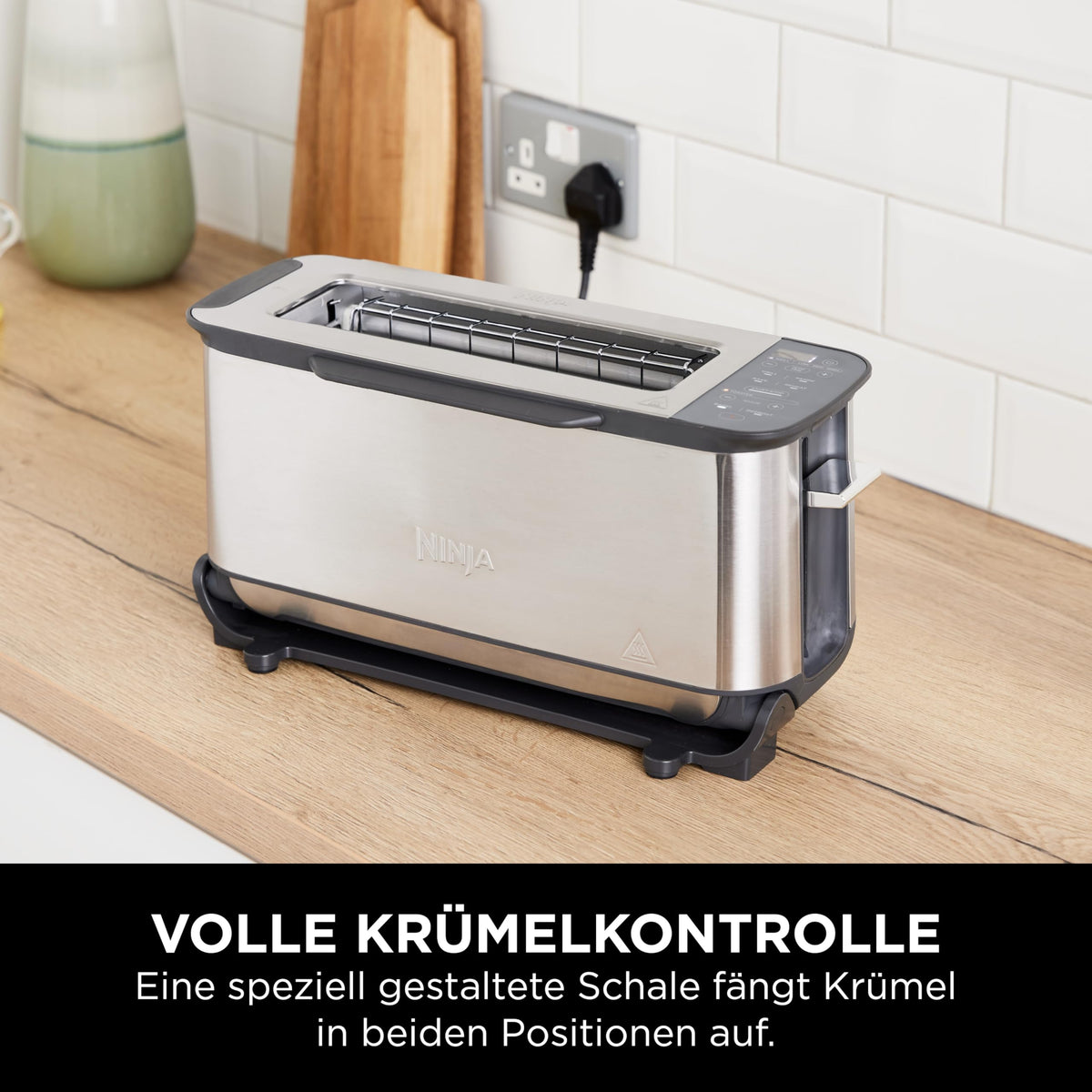 Ninja Foodi 3-in-1 Toaster, Elektrogrill mit Deckel, Edelstahl, ST202EU