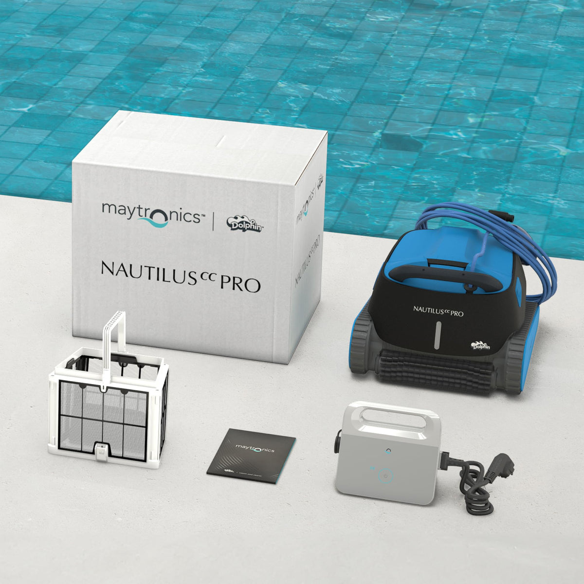 Dolphin Nautilus CC Pro Poolsaugroboter Boden, Wasserlinie und Wandreinigung, Kontrolle mit app, für Einbaupools bis zu 15 m, Starke Saugkraft, Wochenplaner