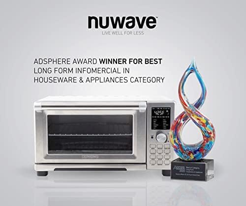 NUWAVE Bravo Air Fryer Toaster Smart Oven, 12in1 ArbeitsplattenKonvektion, 30QT XL Kapazität, 50 ° 400 °F Temperaturregelungen, obere und untere Heizung Anpassungen 0%100% gebürstete