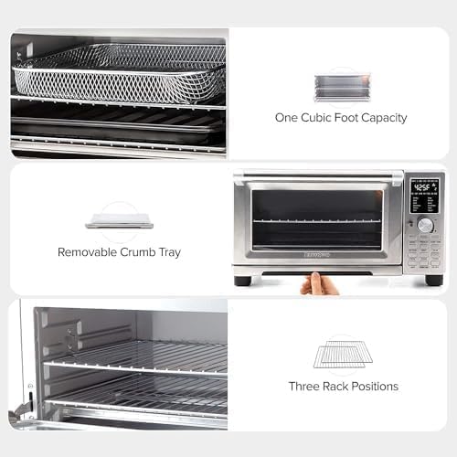 NUWAVE Bravo Air Fryer Toaster Smart Oven, 12in1 ArbeitsplattenKonvektion, 30QT XL Kapazität, 50 ° 400 °F Temperaturregelungen, obere und untere Heizung Anpassungen 0%100% gebürstete