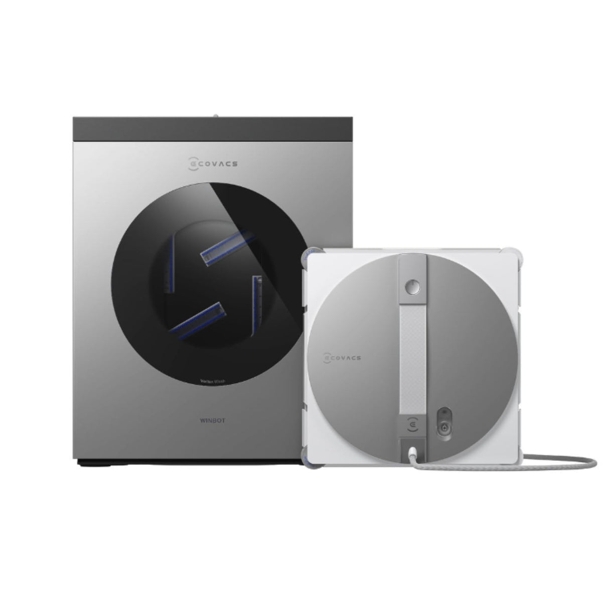 ECOVACS WINBOT W3 OMNI Fensterputzroboter mit Multifunktionsstation, Automatische Reinigung der Wischpads, Intelligente Reinigung entlang der Ränder, Sprühen mit drei Düsen, App-Steuerung