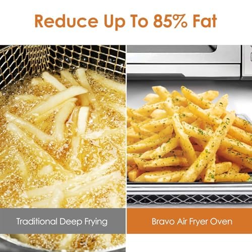 NUWAVE Bravo Air Fryer Toaster Smart Oven, 12in1 ArbeitsplattenKonvektion, 30QT XL Kapazität, 50 ° 400 °F Temperaturregelungen, obere und untere Heizung Anpassungen 0%100% gebürstete