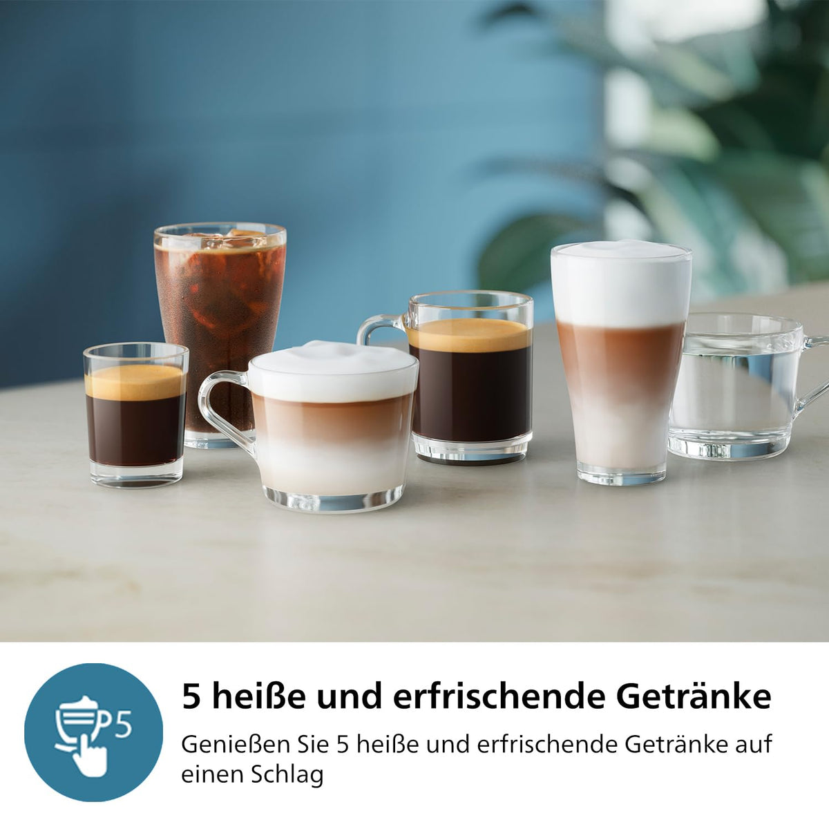 PHILIPS Kaffeevollautomat Panarello 3300 Serie, Schwarz, 5 Spezialitäten