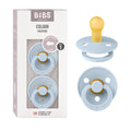 BIBS Colour Schnuller 2er-Pack, BPA-frei, Kirschform Nippel. Naturkautschuk/Latex, Hergestellt in Dänemark. Größe 1 | 0+ Monate | 2-Pack, Baby Blue/Baby Blue