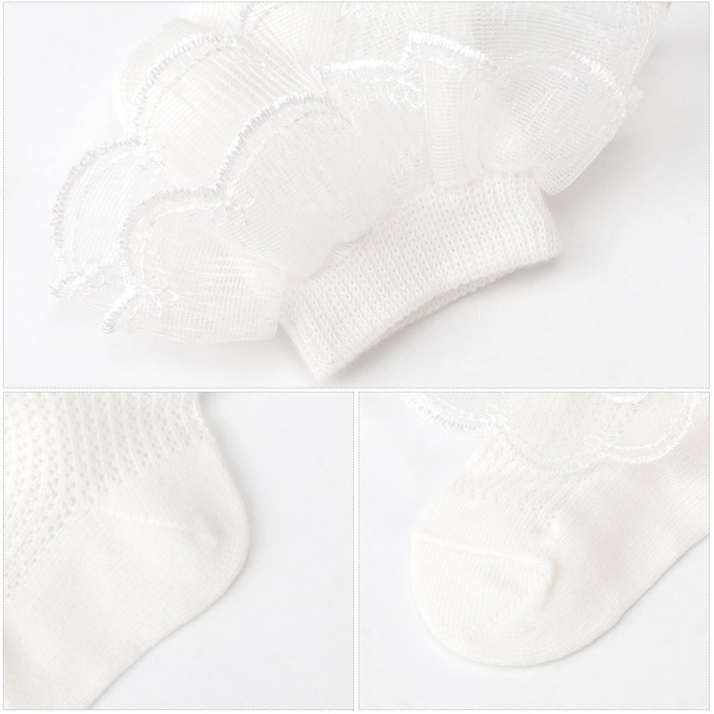 DRESHOW Säugling Spitze Schleife Socken Baby Rüschen Spitze Socken Neugeborene Kleinkinder Mädchen Socken Knöchel Kleid Socke