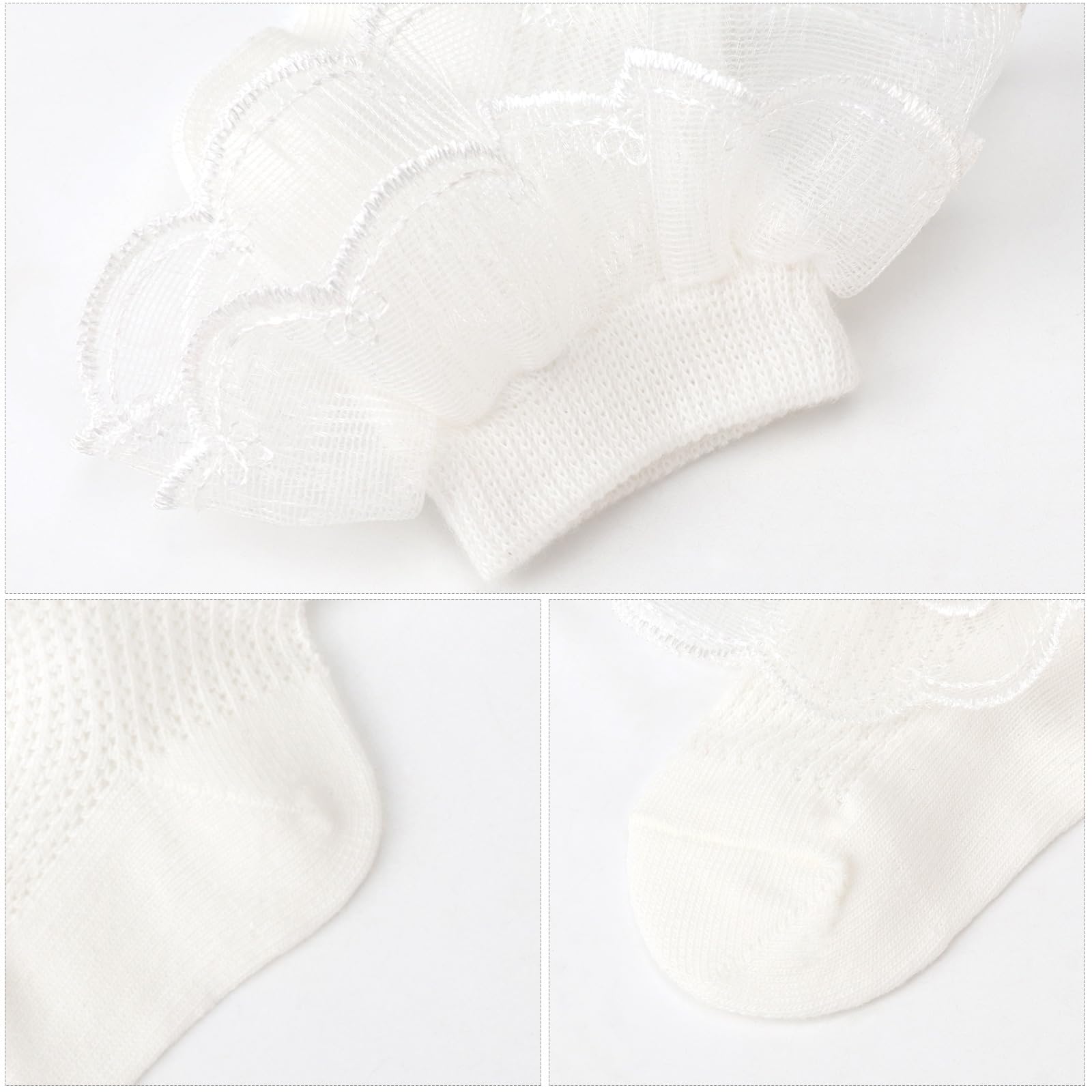 DRESHOW Säugling Spitze Schleife Socken Baby Rüschen Spitze Socken Neugeborene Kleinkinder Mädchen Socken Knöchel Kleid Socke
