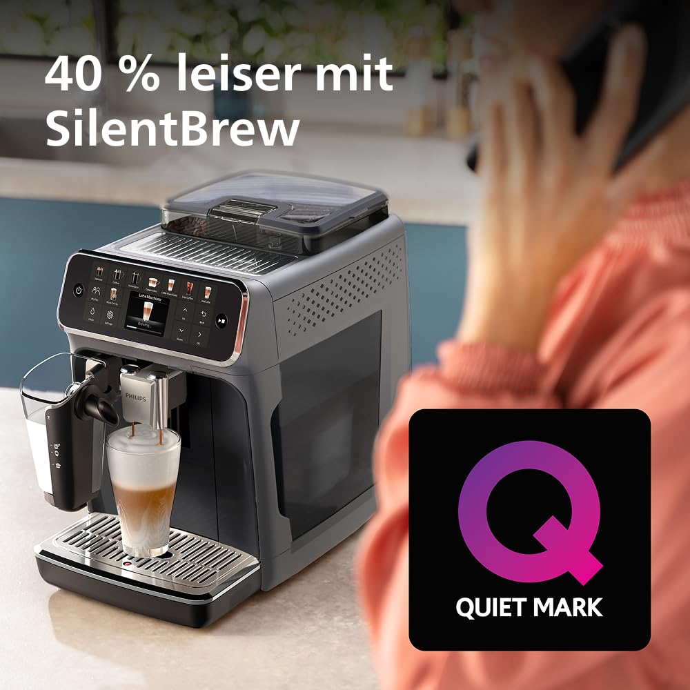 PHILIPS Kaffeevollautomat LatteGo 5500 Serie, Schwarz, 20 Spezialitäten