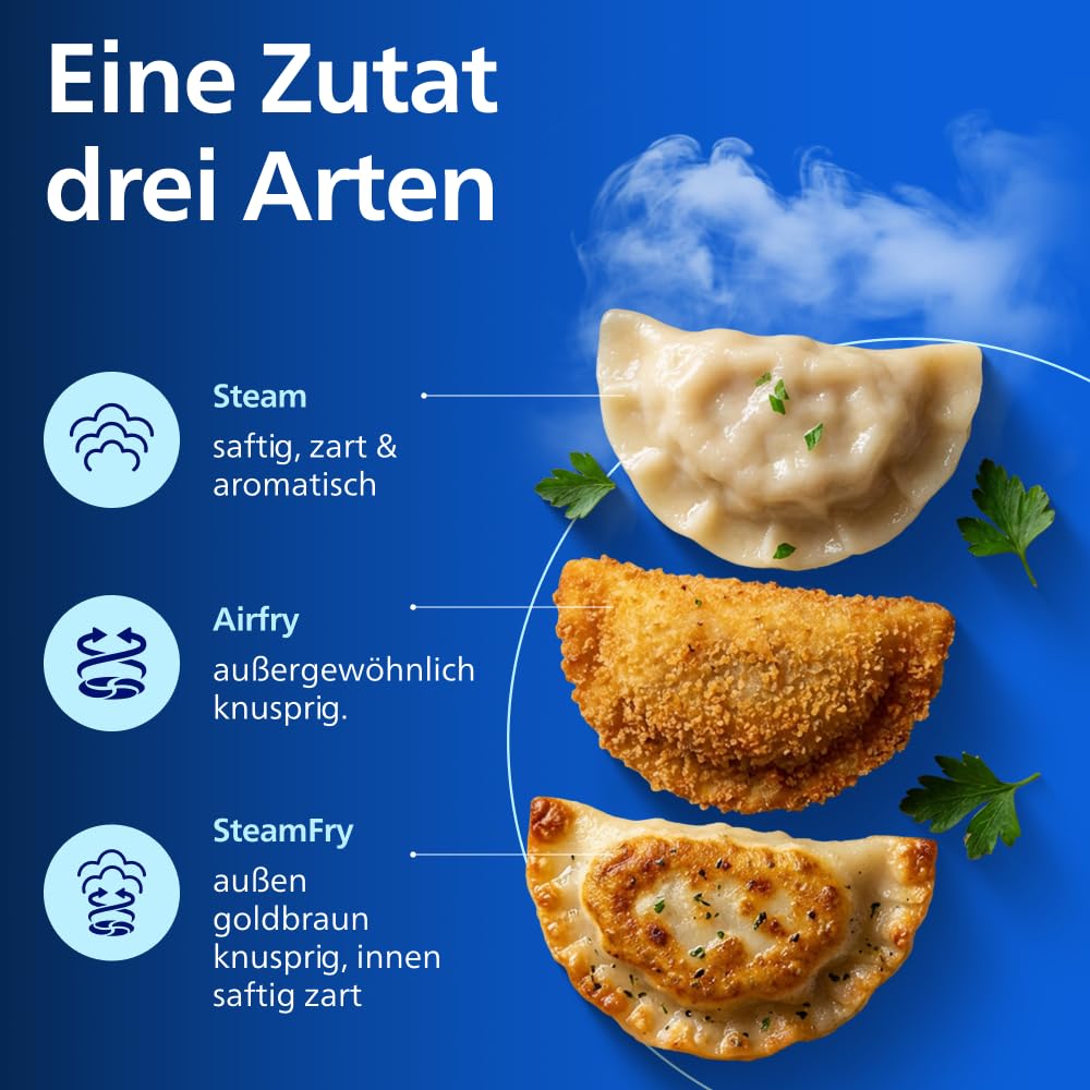 Philips Steam Airfryer 5000 Heißluftfritteuse, Schwarz/Kupfer, 9 L