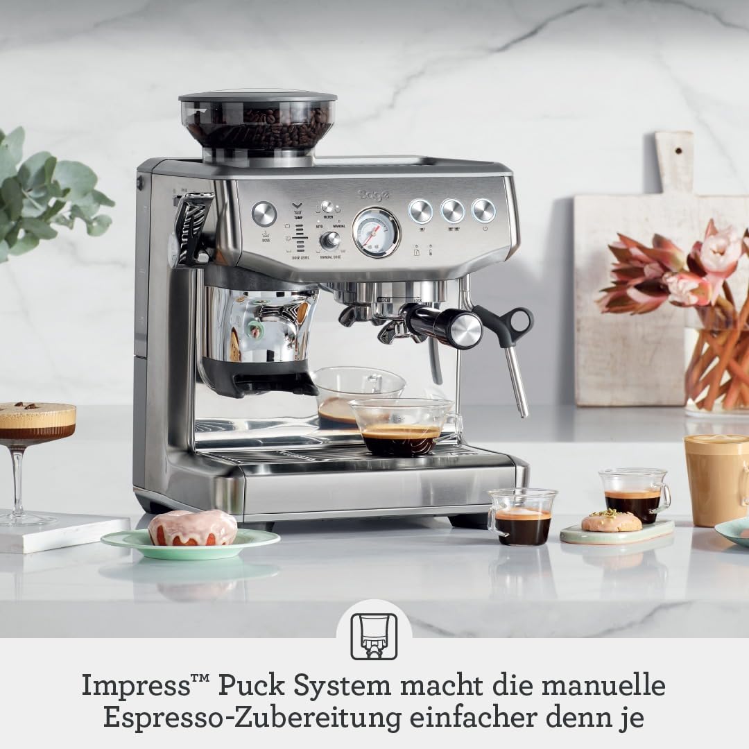 Sage The Barista Express Impress, Kaffeemaschine mit manuellem, Meersalz