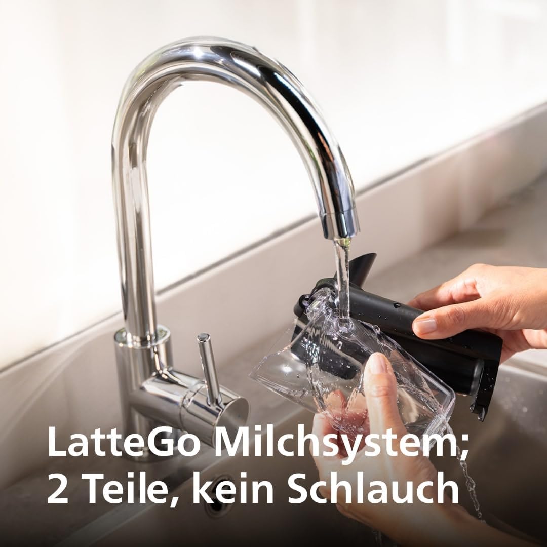 PHILIPS Kaffeevollautomat LatteGo 5500 Serie, Schwarz, 20 Spezialitäten