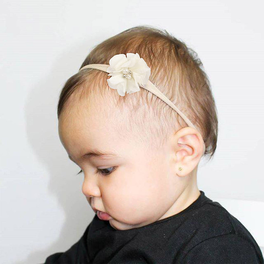 DRESHOW 10 Stück Baby Haarband Baby Stirnbänder Baby Mädchen Nylon Stirnband Neugeborene Kleinkinder Haarbänder und Bögen Kinder Haarschmuck