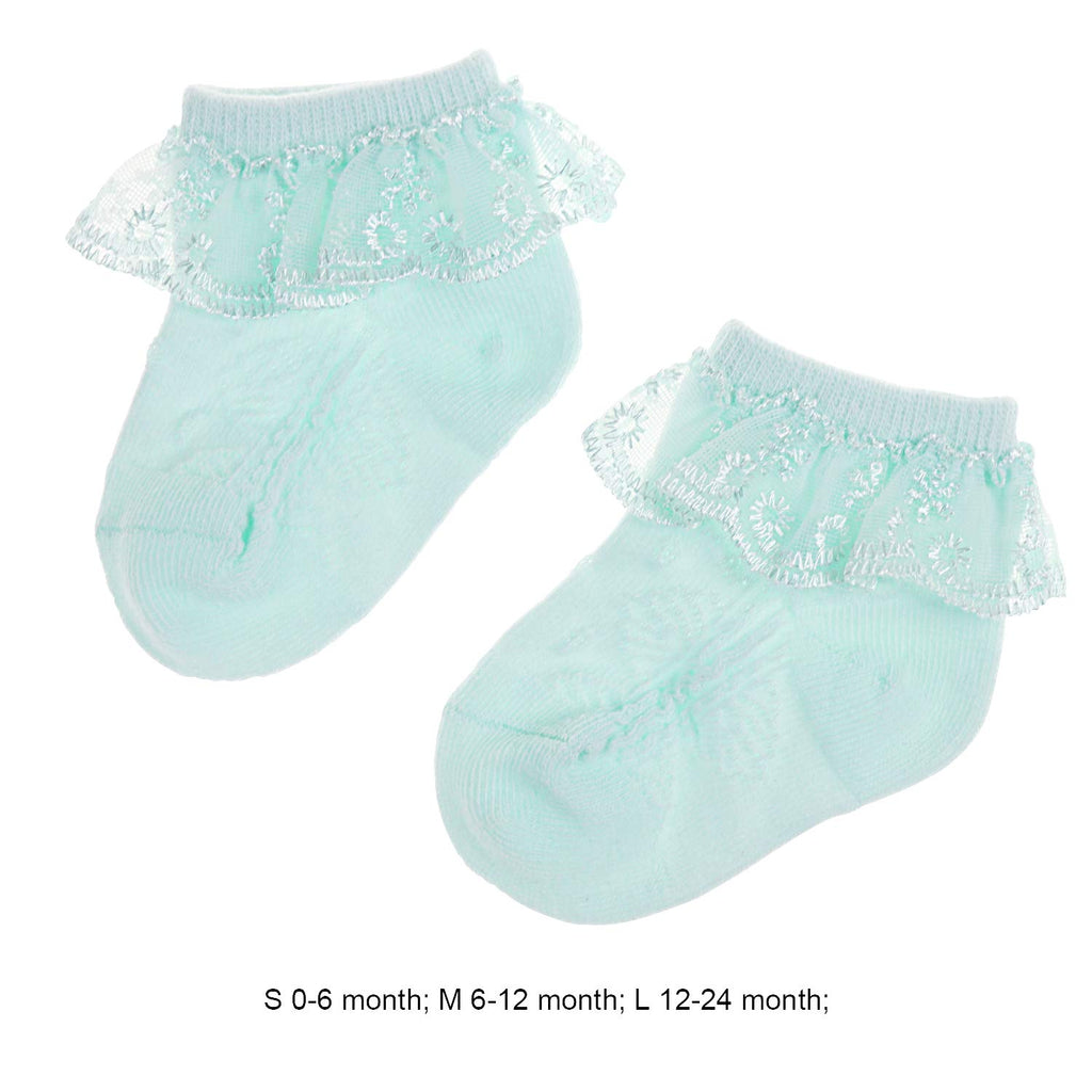 DRESHOW Säugling Spitze Schleife Socken Baby Rüschen Spitze Socken Neugeborene Kleinkinder Mädchen Socken Knöchel Kleid Socke