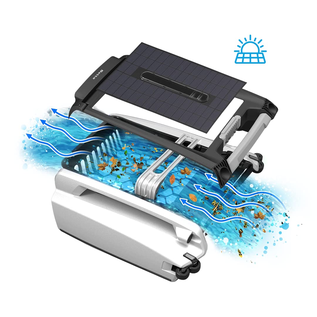 Betta SE Solar Pool Skimmer Roboter, Poolroboter Oberflächenreiniger – 30h Akku, Salzwasserbeständig, Smarte Hindernisvermeidung, 24/7 Automatische Reinigung (Weiß)