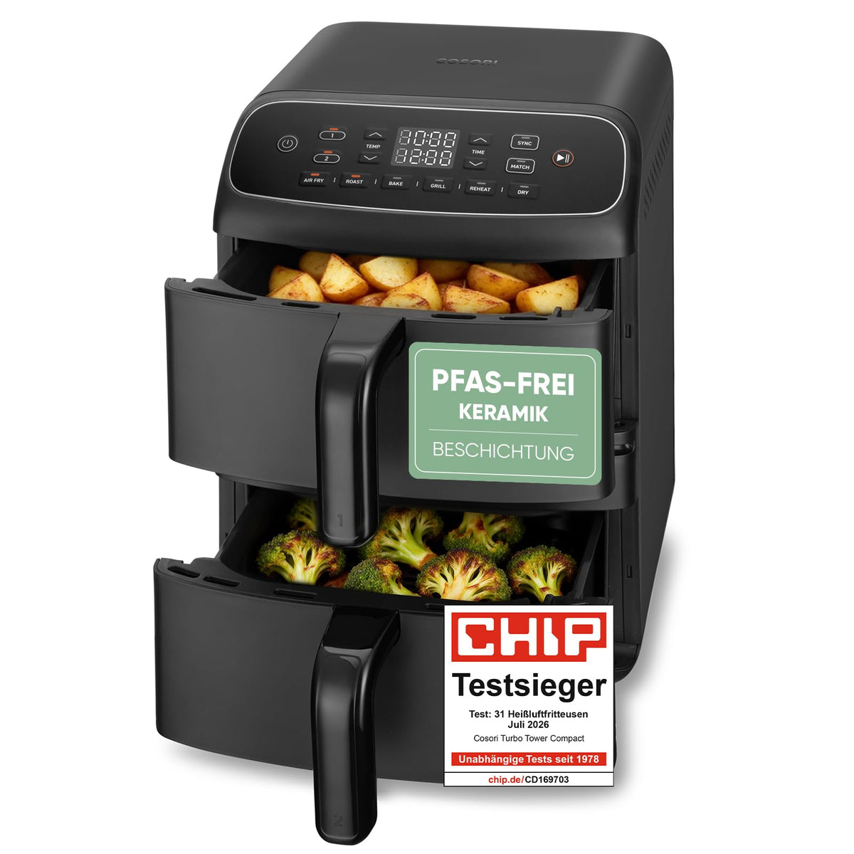 Cosori Airfryer, neue Generation 2026, Chip Testsieger, TurboBlaze-Tech