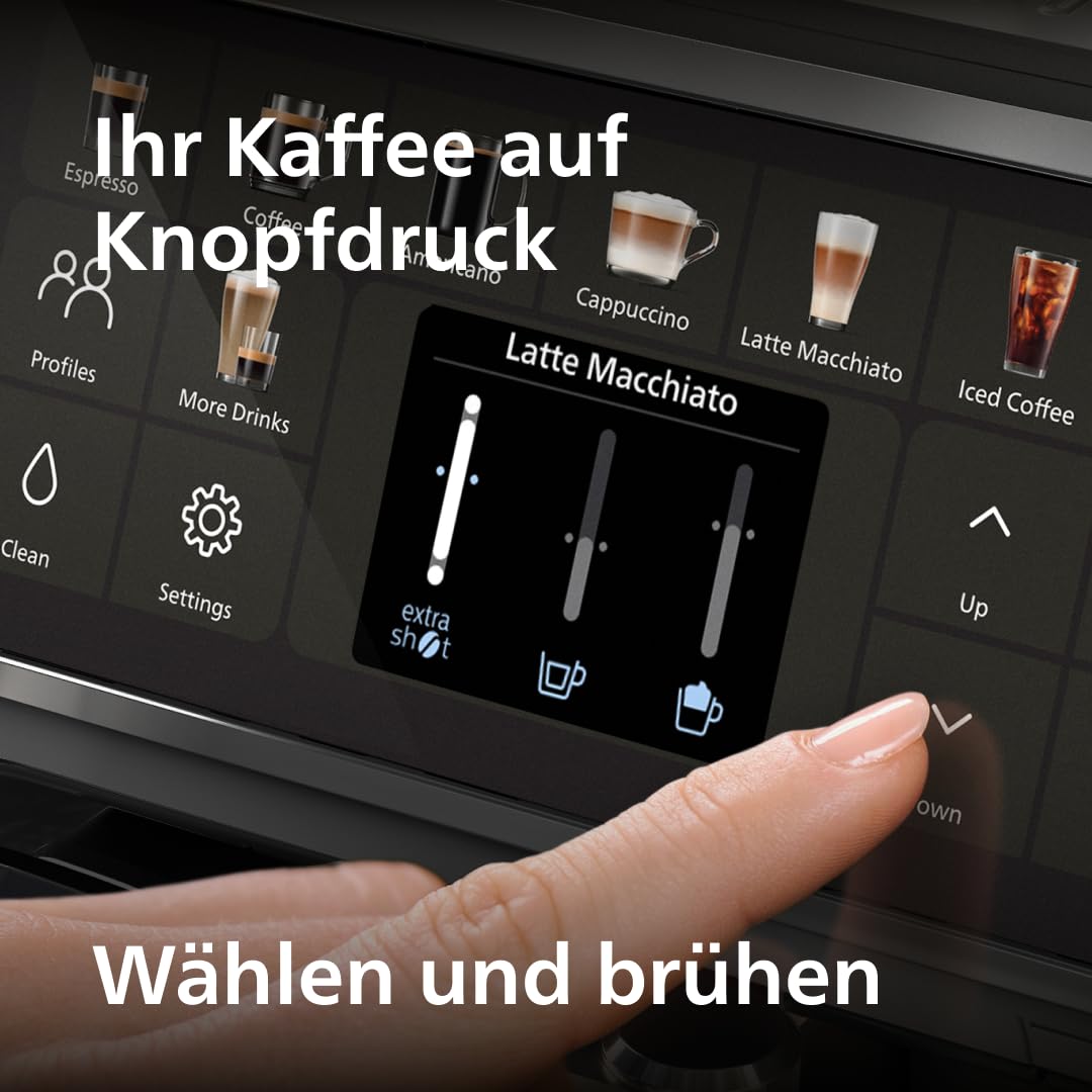 PHILIPS Kaffeevollautomat LatteGo 5500 Serie, Schwarz, 20 Spezialitäten