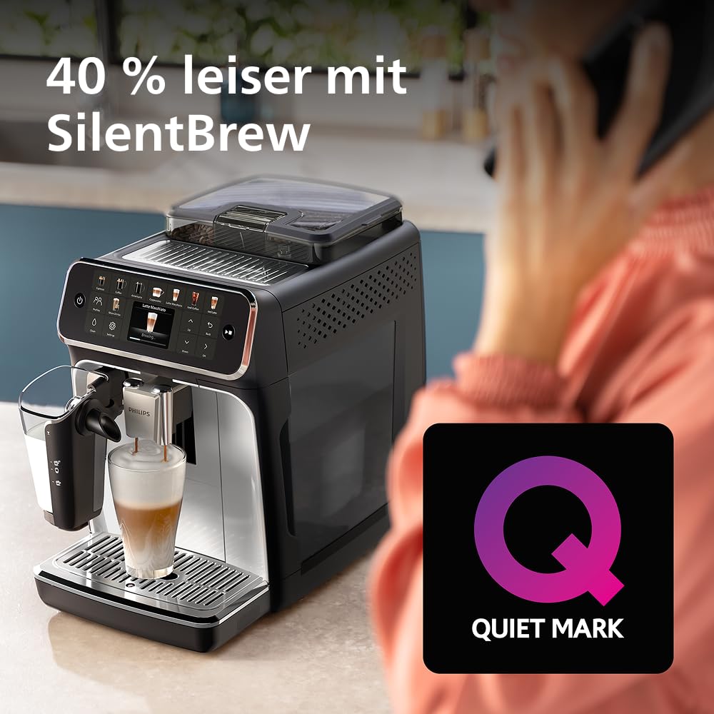 PHILIPS Kaffeevollautomat LatteGo 5500 Serie, Silber, 20 Spezialitäten