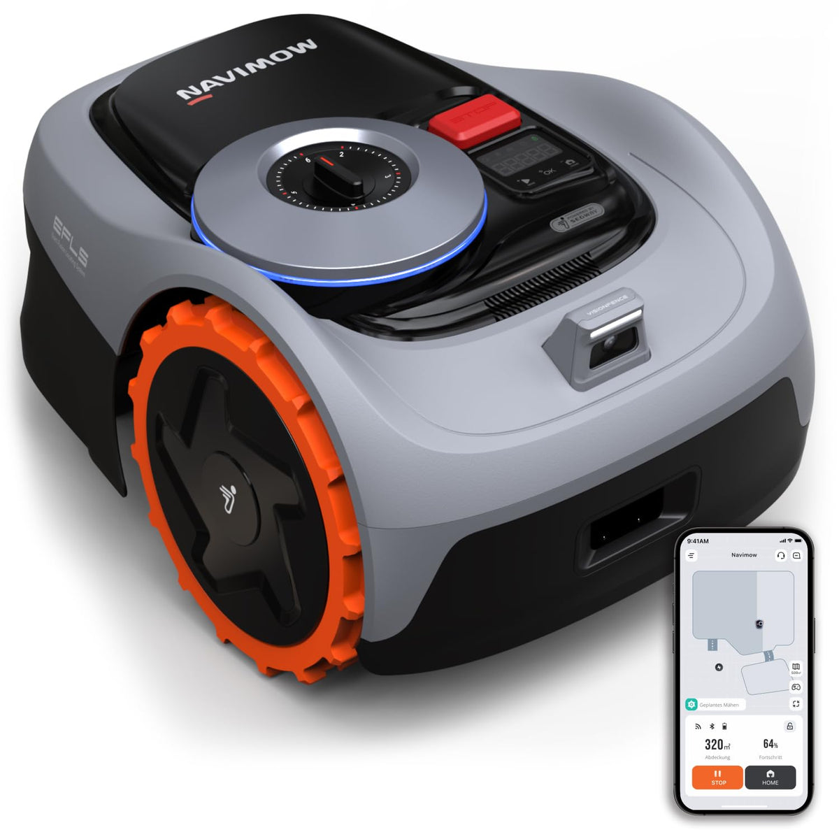Navimow i105E Mähroboter ohne Begrenzungskabel, Empf. 500 m², RTK+Vision