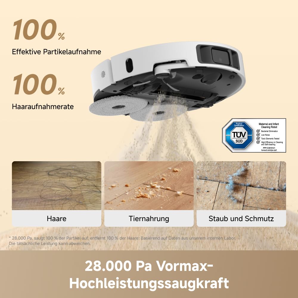 dreame L50 Ultra AE Saugroboter, Mopp-Selbstreinigung 100 °C, 28.000 Pa