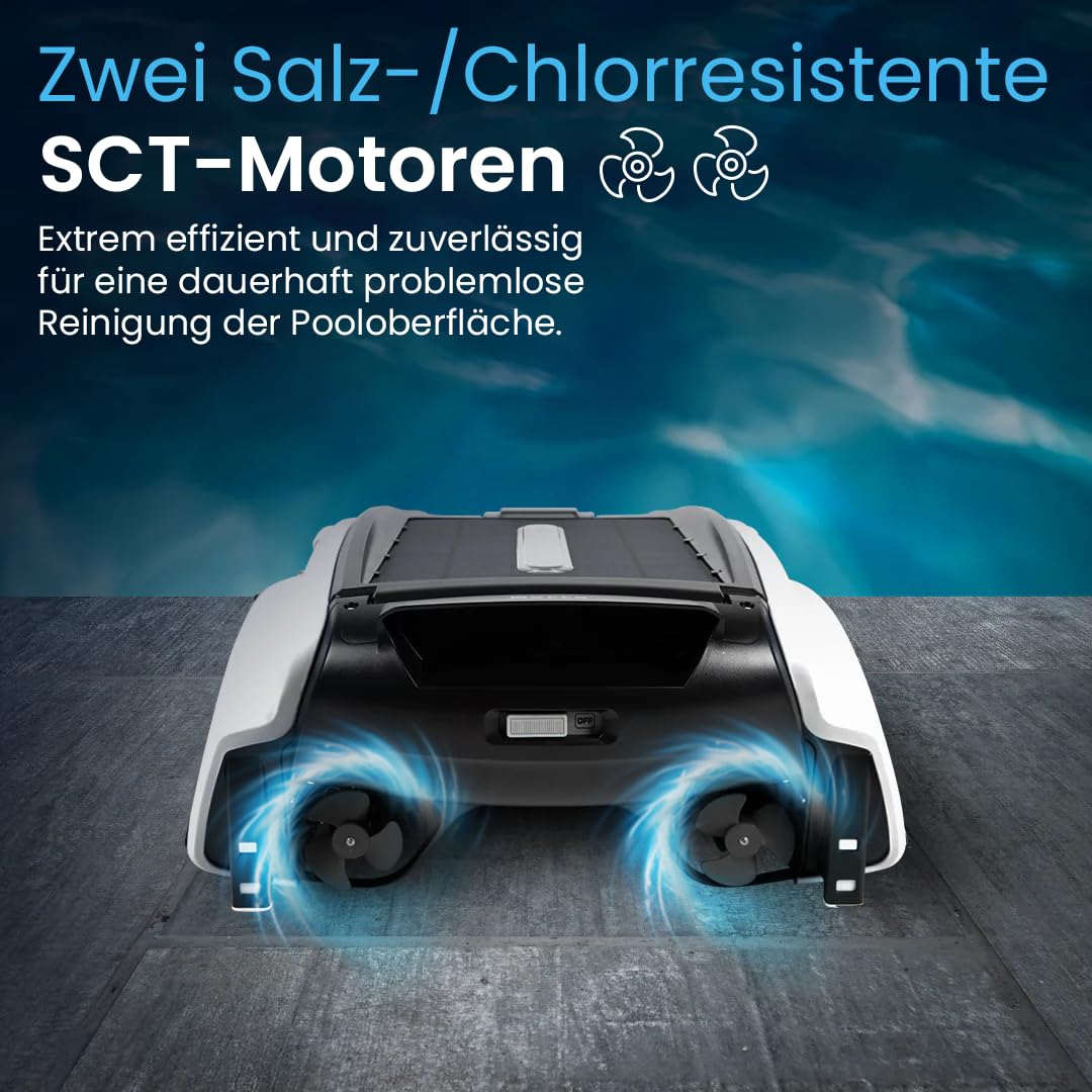 Betta SE Solar Pool Skimmer Roboter, Poolroboter Oberflächenreiniger – 30h Akku, Salzwasserbeständig, Smarte Hindernisvermeidung, 24/7 Automatische Reinigung (Weiß)