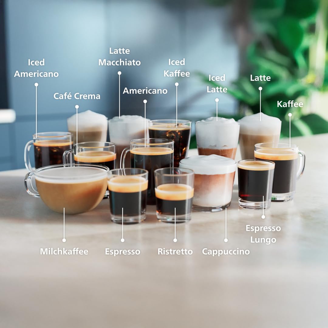 PHILIPS Kaffeevollautomat LatteGo 5500 Serie, Silber, 20 Spezialitäten