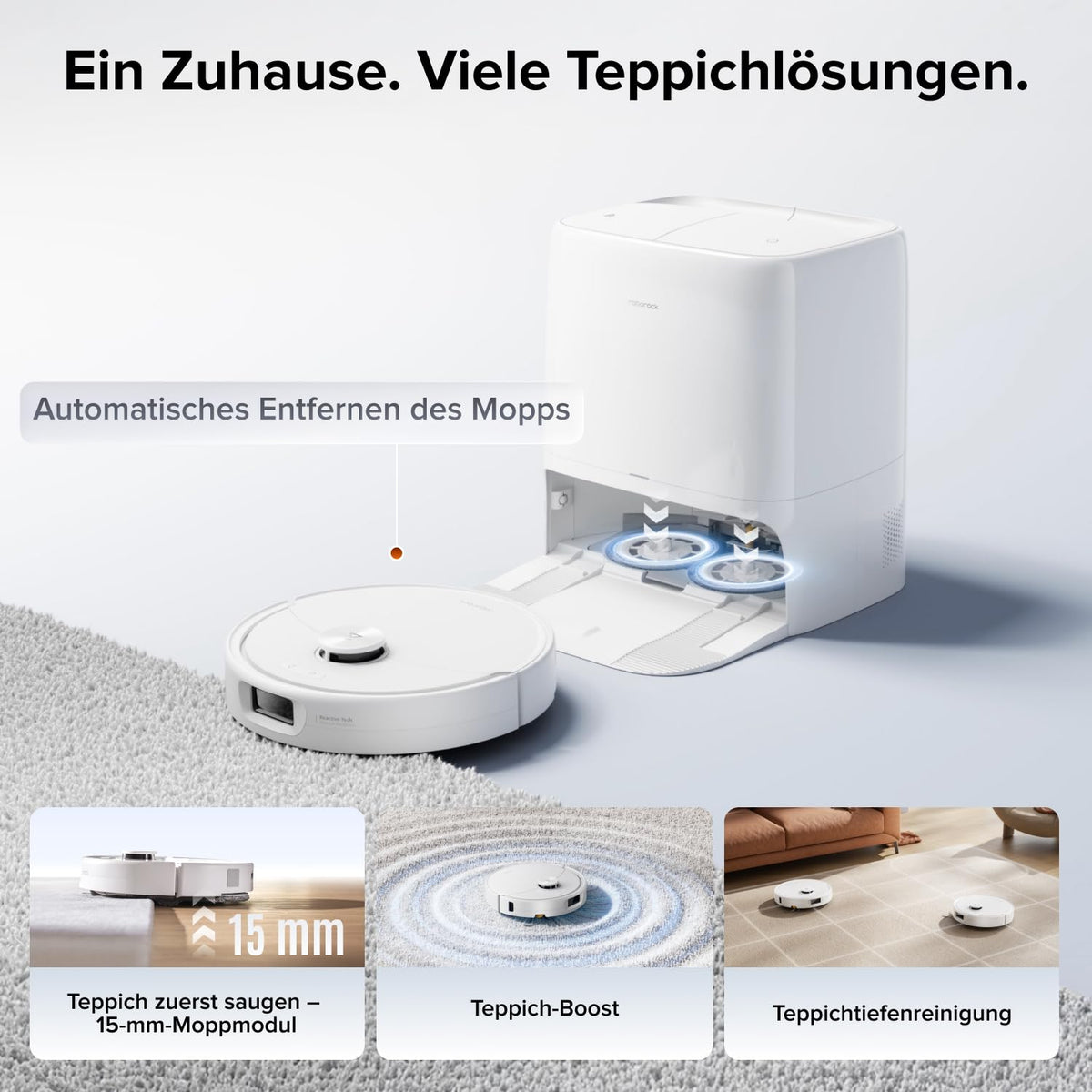 roborock Qrevo 2 Pro Saugroboter mit Wischfunktion, 25.000 Pa Saugkraft