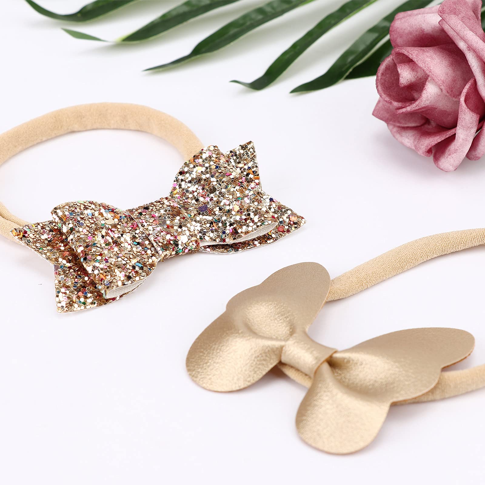 DRESHOW 10 Stück Baby Haarband Baby Stirnbänder Baby Mädchen Nylon Stirnband Neugeborene Kleinkinder Haarbänder und Bögen Kinder Haarschmuck