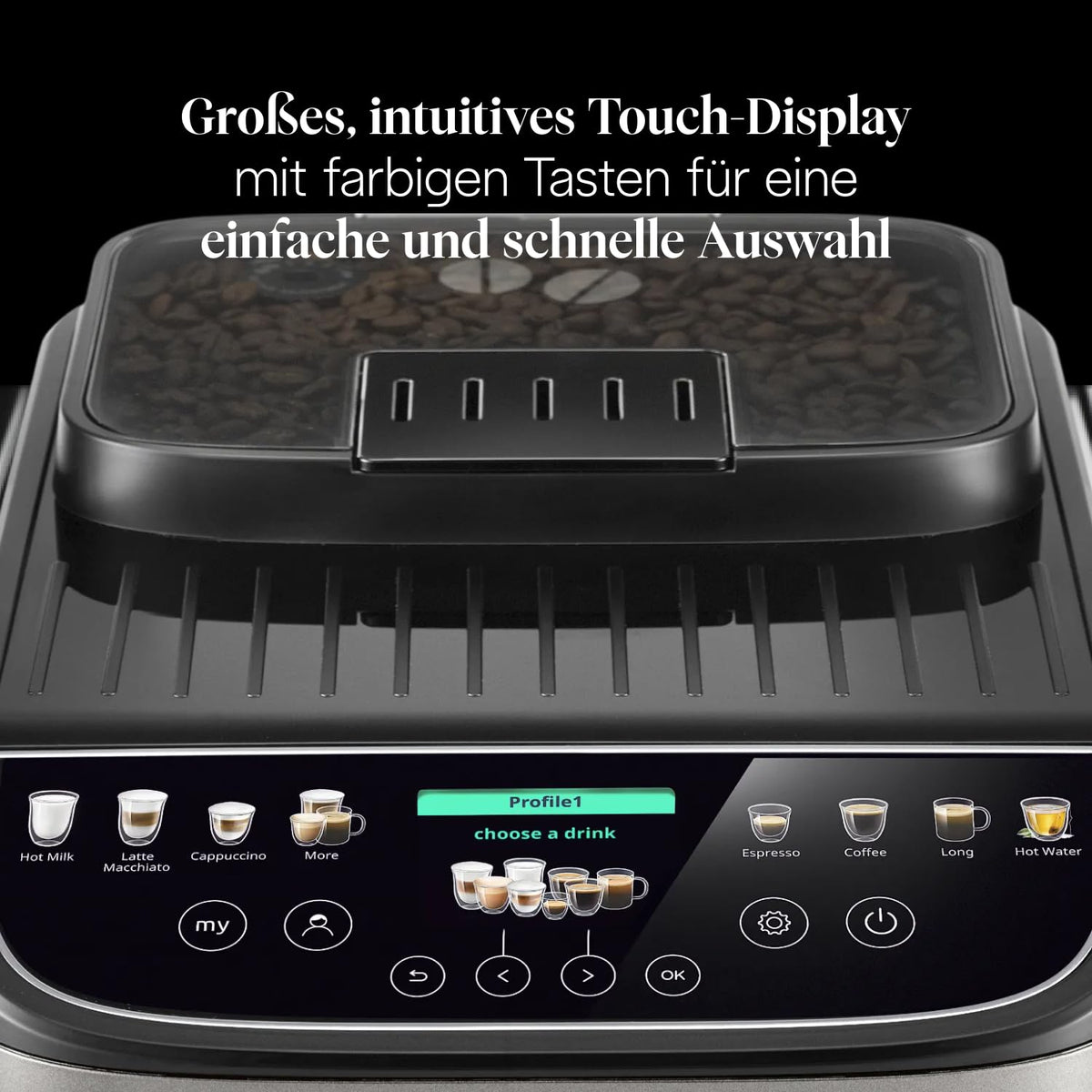 De'Longhi Magnifica Evo Next - Kaffeevollautomat 13 Getränke Titan