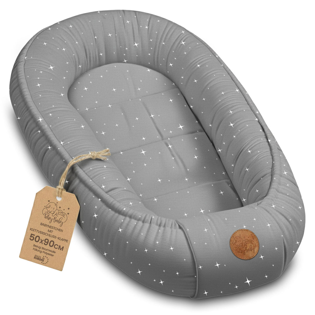 Babynest babynestchen neugeborene 90 x 50 cm baby nestchen tragbar nest für bett kinder kuschelnest coccon für jungen und mädchen galaxie