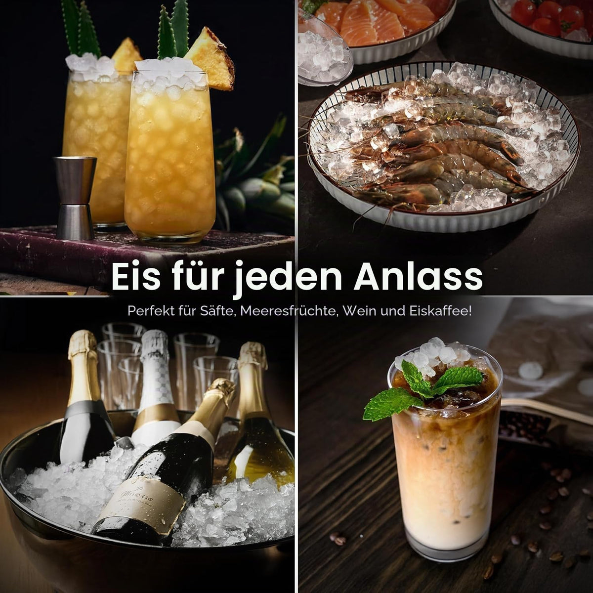 Kismile Nugget Eiswürfelbereiter, tragbare Eismaschine mit zerkleinertem Eis, 15,9 kg/Tag, selbstreinigend, Ein-Klick-Bedienung für den Heimgebrauch (Silber)