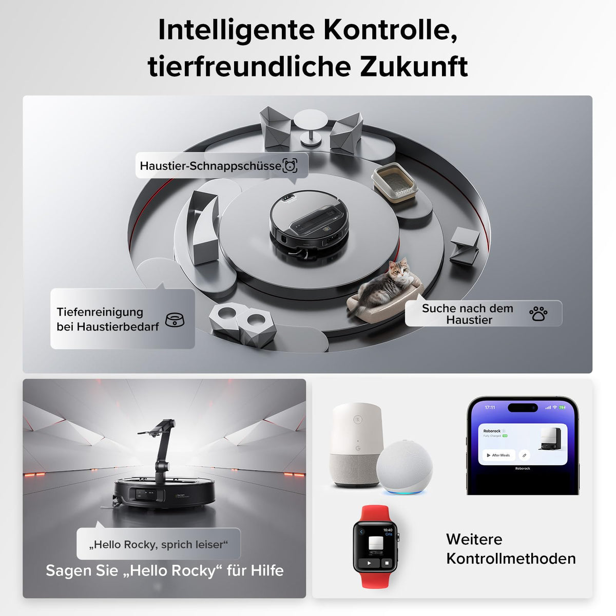 roborock Saros Z70 Saugroboter mit Wischfunktion, OmniGrip Arm, KI-gestützt