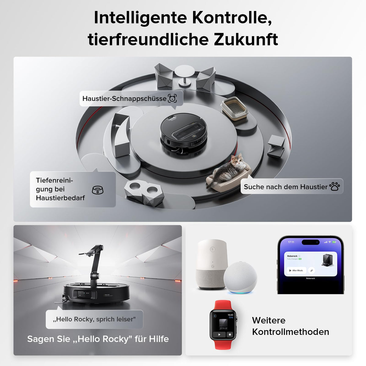 roborock Saros Z70 Saugroboter mit Wischfunktion, OmniGrip Arm, KI-gestützt