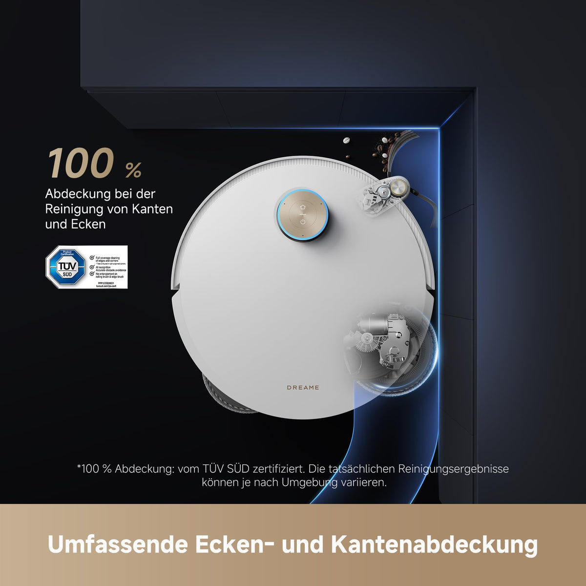 dreame L50 Pro Ultra Saugroboter mit 8,95 cm Höhe, DuoBrush, 19.500 Pa
