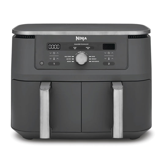 Ninja Dual Zone Digital Air Fryer, 2 Schubladen, Metallic Grau DZ400EU