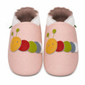 SAYOYO Weiche Leder Krabbelschuhe Baby Lauflernschuhe Jungen rutschfeste Babyhausschuhe Mädchen Kleinkind Lederschuhe, 12-18 Monate, Rosa Caterpillar
