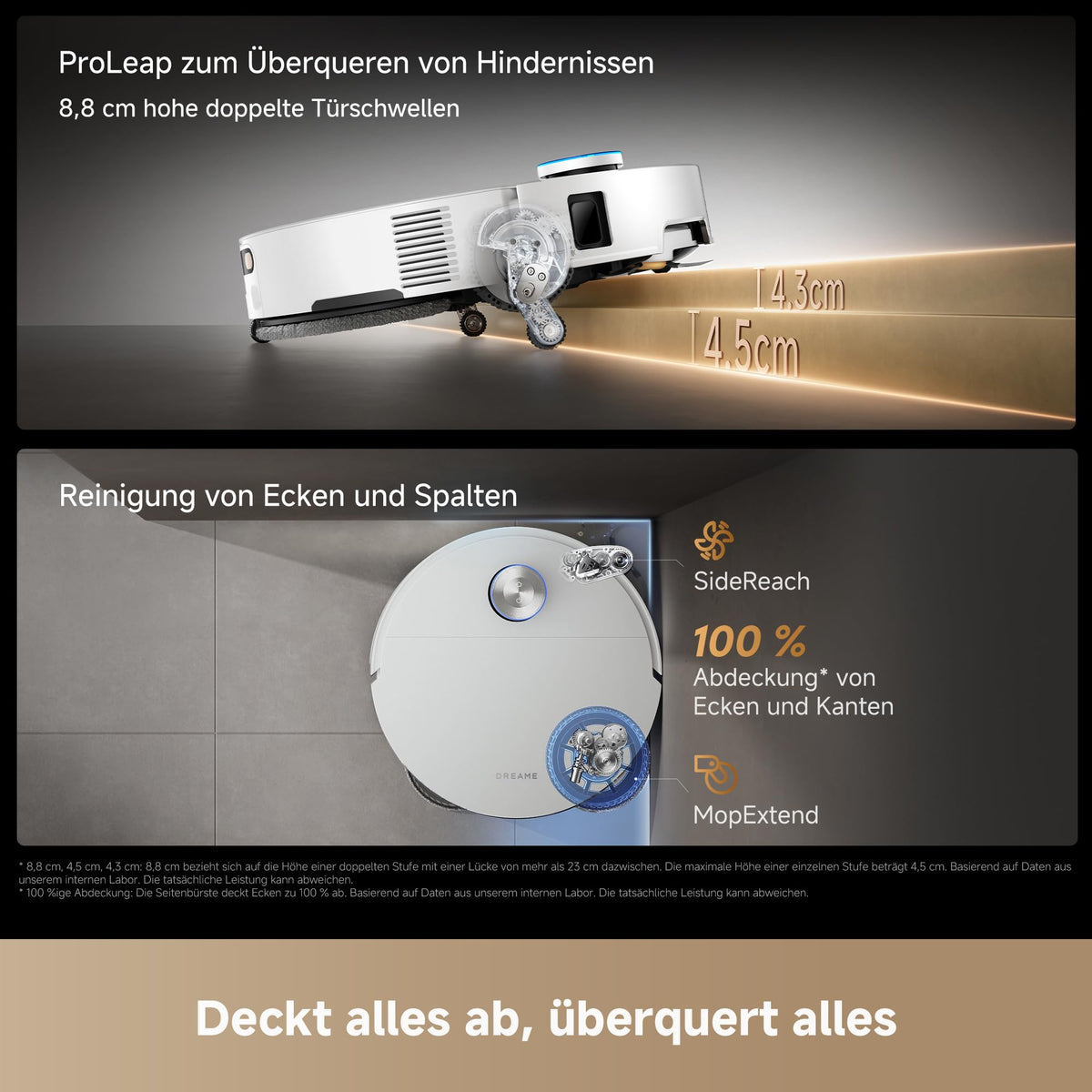 dreame X50s Ultra Saugroboter mit Wischfunktion, Ultradünnem 7,95-cm-Design