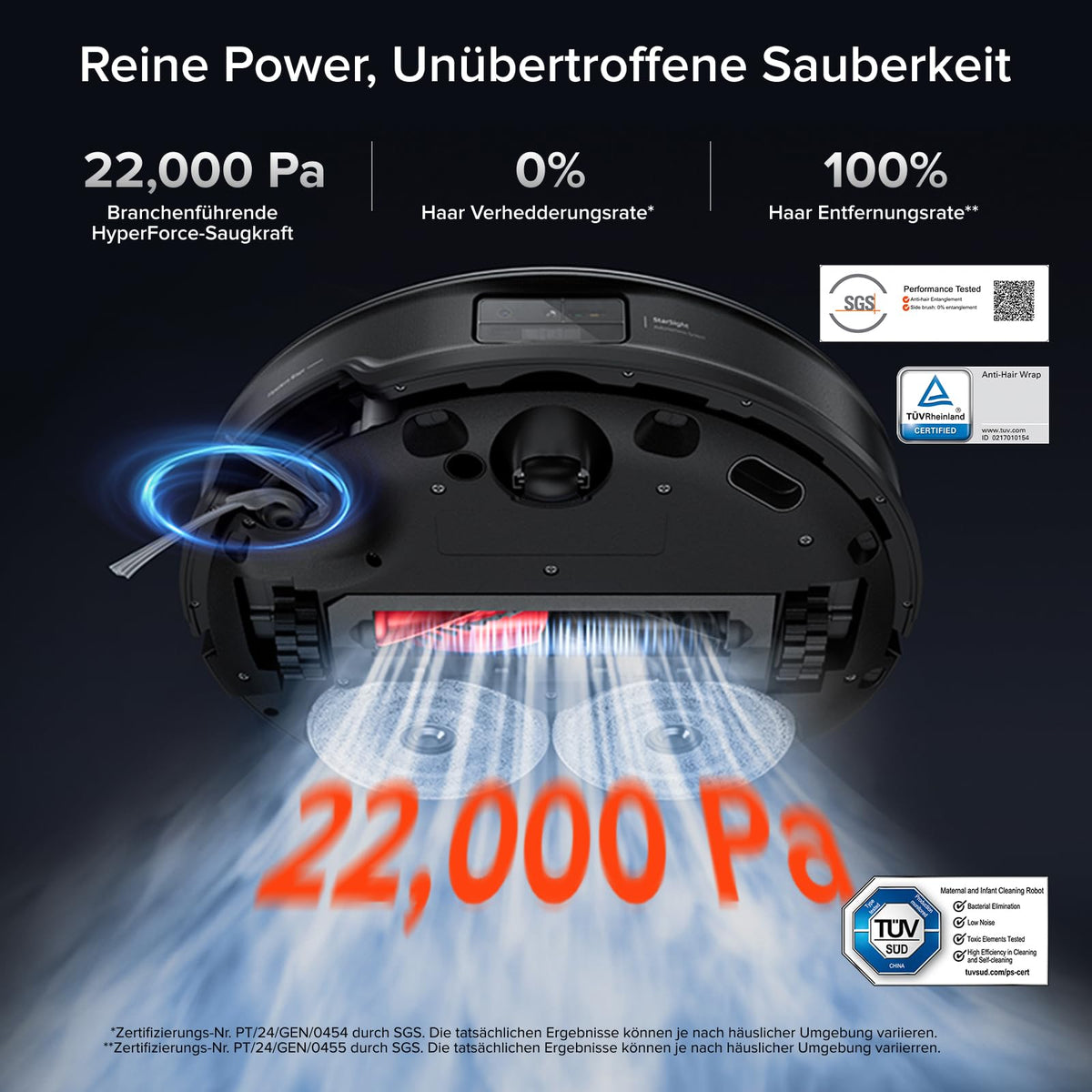 roborock Saros 10R Saugroboter mit Wischfunktion&angebbarem Wischmopp
