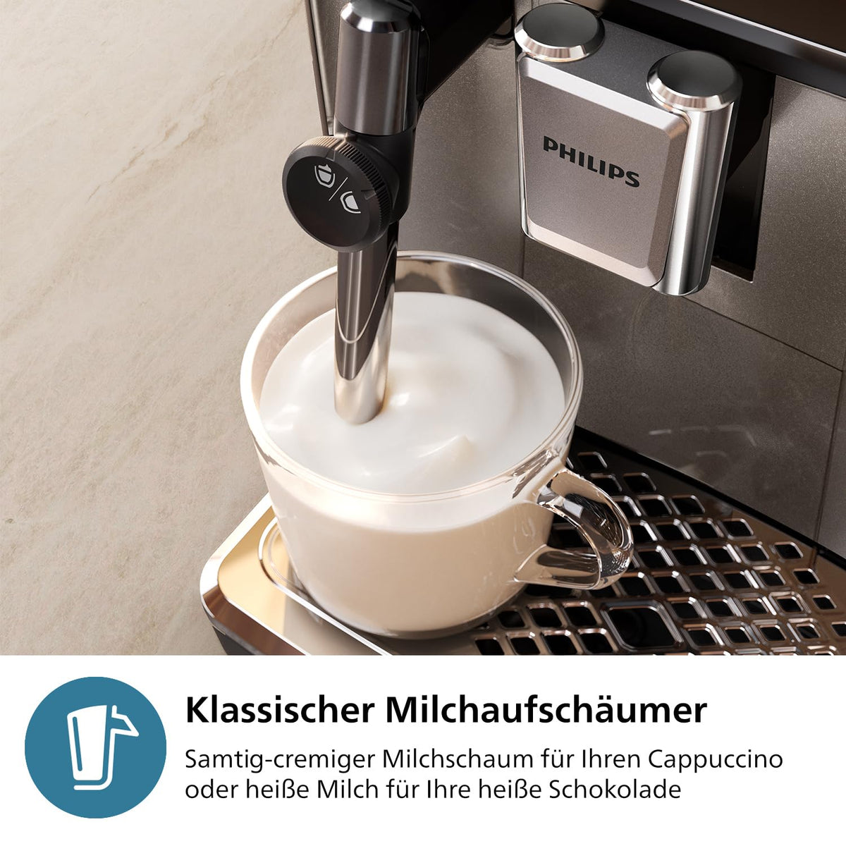 PHILIPS Kaffeevollautomat Panarello 3300 Serie, Schwarz, 5 Spezialitäten