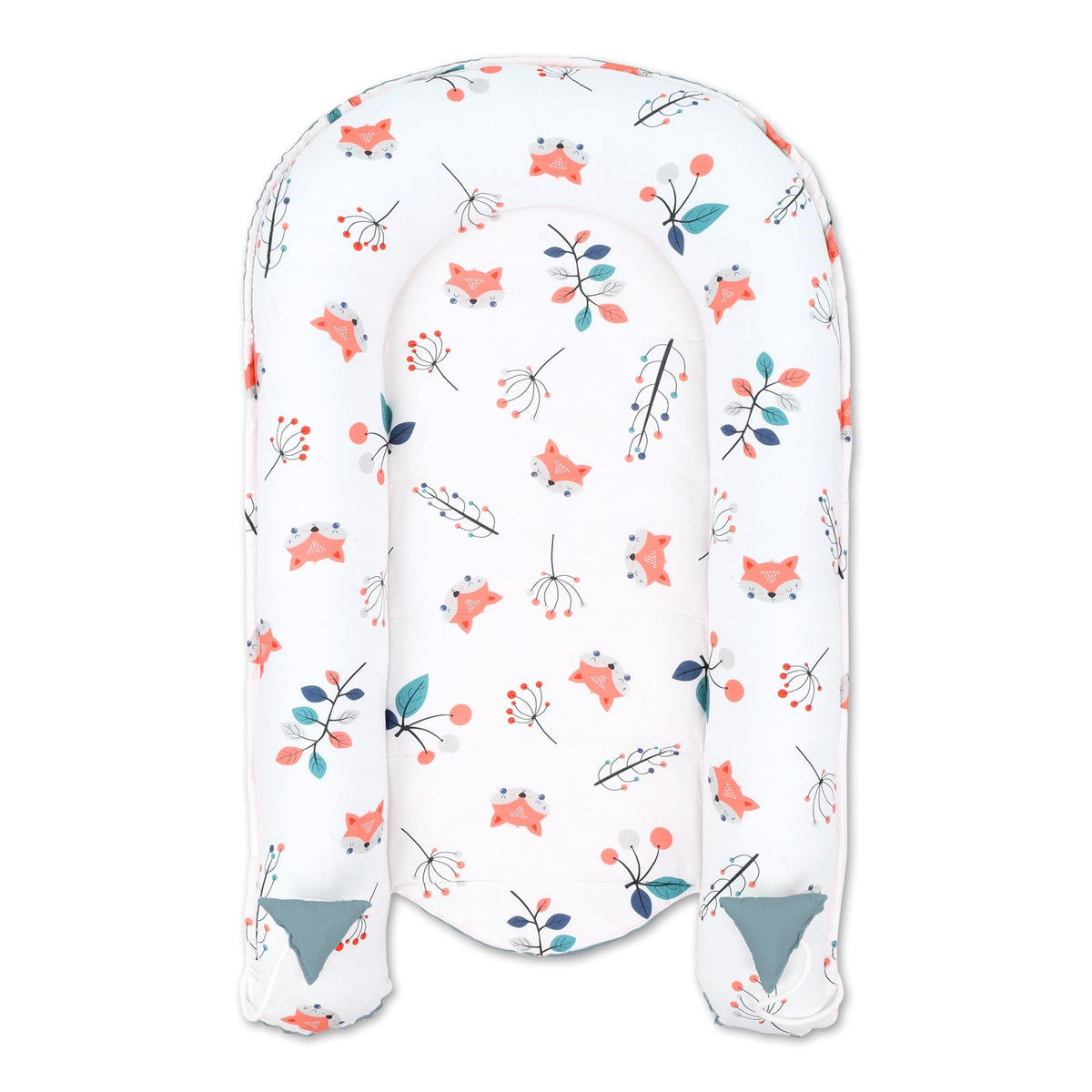 Babynest babynestchen neugeborene 90 x 50 cm baby nestchen tragbar nest für bett kinder kuschelnest coccon für jungen und mädchen fuchs salbei