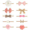 DRESHOW 10 Stück Baby Haarband Baby Stirnbänder Baby Mädchen Nylon Stirnband Neugeborene Kleinkinder Haarbänder und Bögen Kinder Haarschmuck