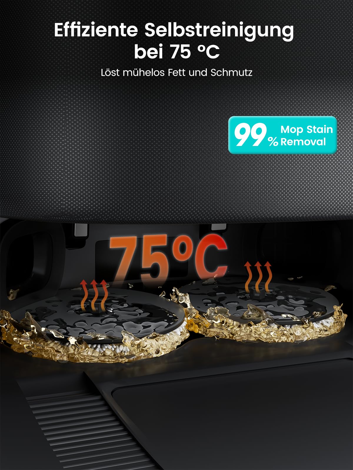Lefant Saugroboter mit Wischfunktion 75°C Heißwasser-Moppwäsche 23000Pa
