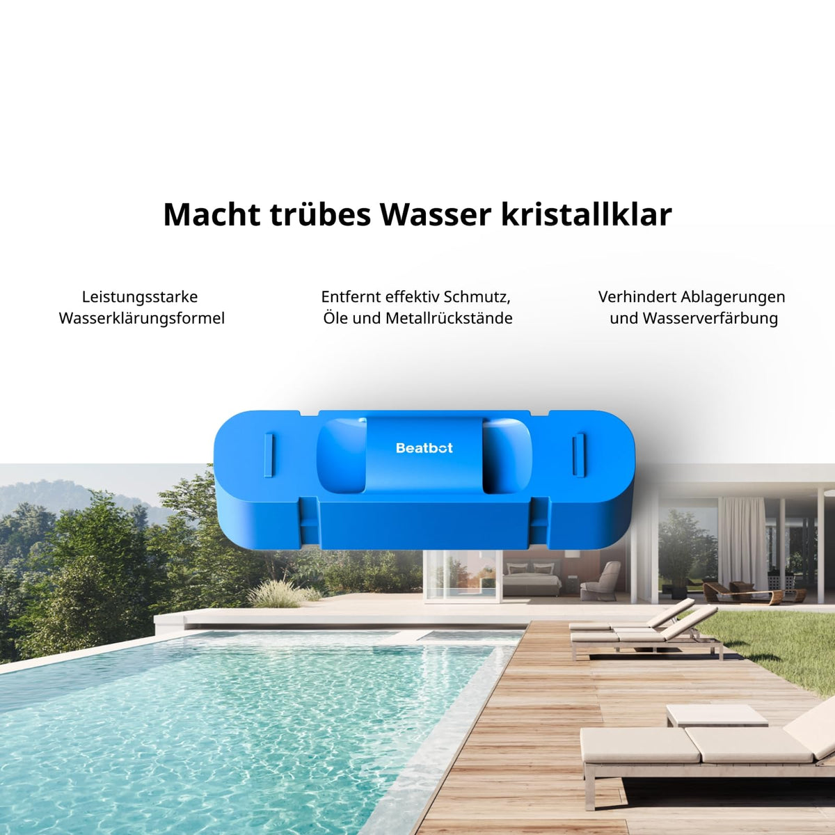 Beatbot AquaSense 2 Pro Poolroboter Set mit Klärmittel-Satz, Oberflächen