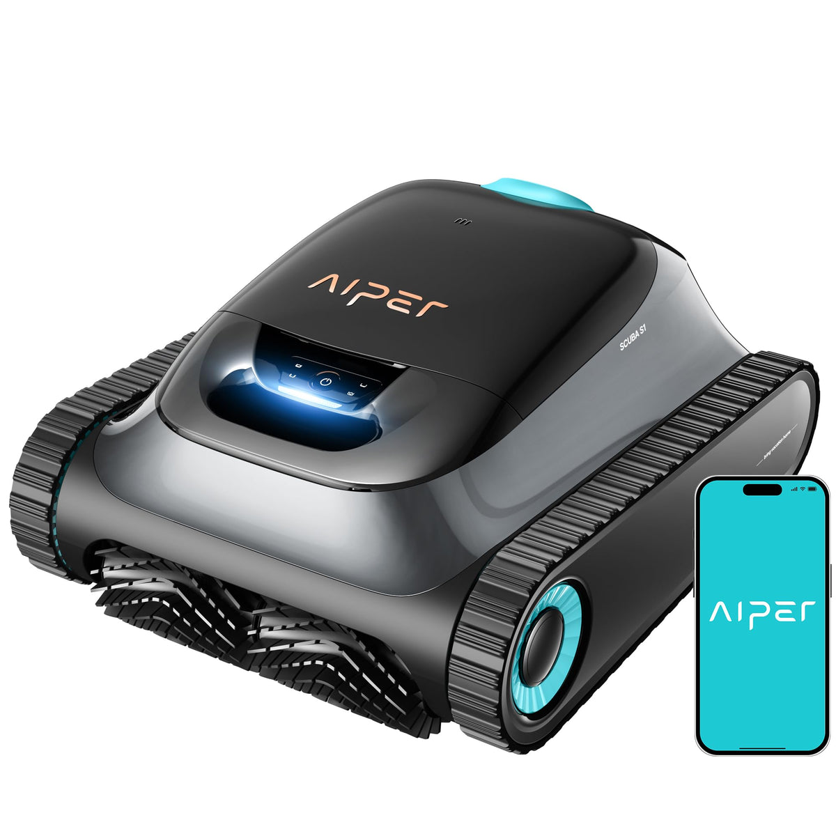 (2026 Upgrade) AIPER Scuba S1 Poolroboter Boden und Wand, Wasserlinienreinigung, Doppelfiltration, 270 Min Laufzeit, Intelligente Navigation, App-Steuerung & OTA-Updates für Einbau- und Aufstellpools