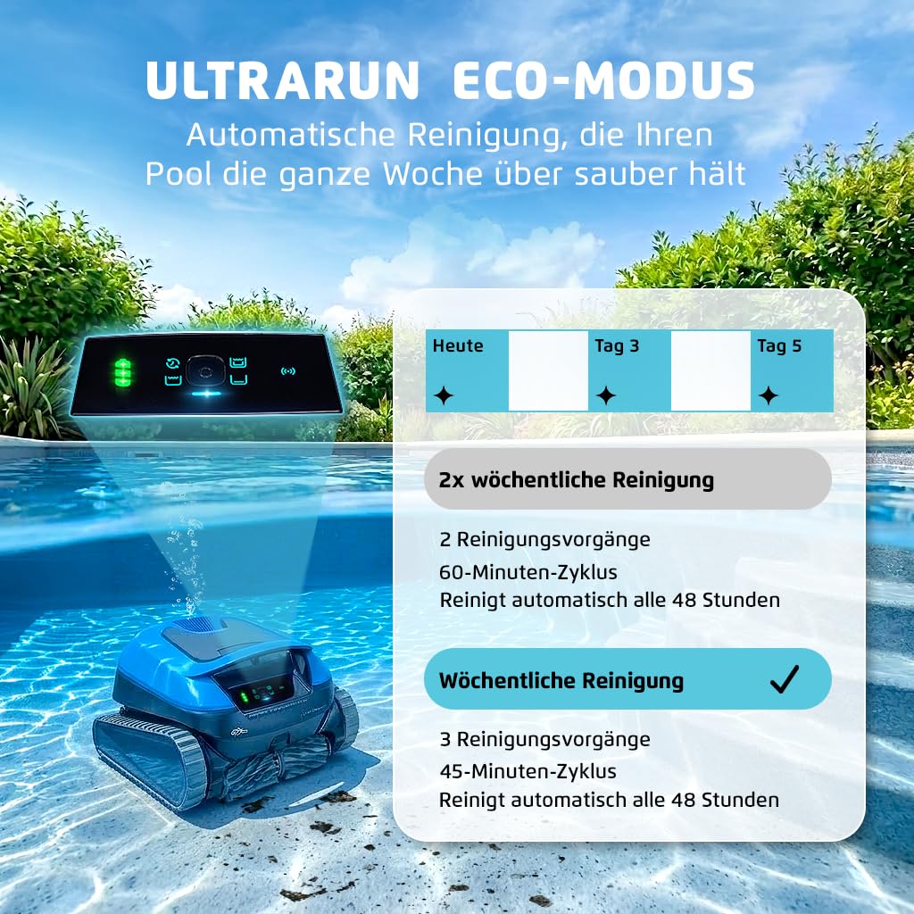 Dolphin (NEW Nautilus EON 100 Poolroboter Boden und Wand, Treppen, Wasserlinienreinigung, Feiner Filter, UltraRun-Reinigungen, App-Steuerung, Intelligente Navigation, Eingelassene Pools bis zu 15m