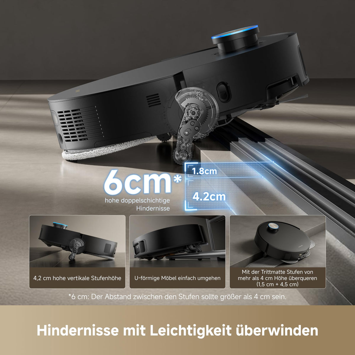 dreame X50 Master Saugroboter mit kompakter 24,9-cm-Basisstation