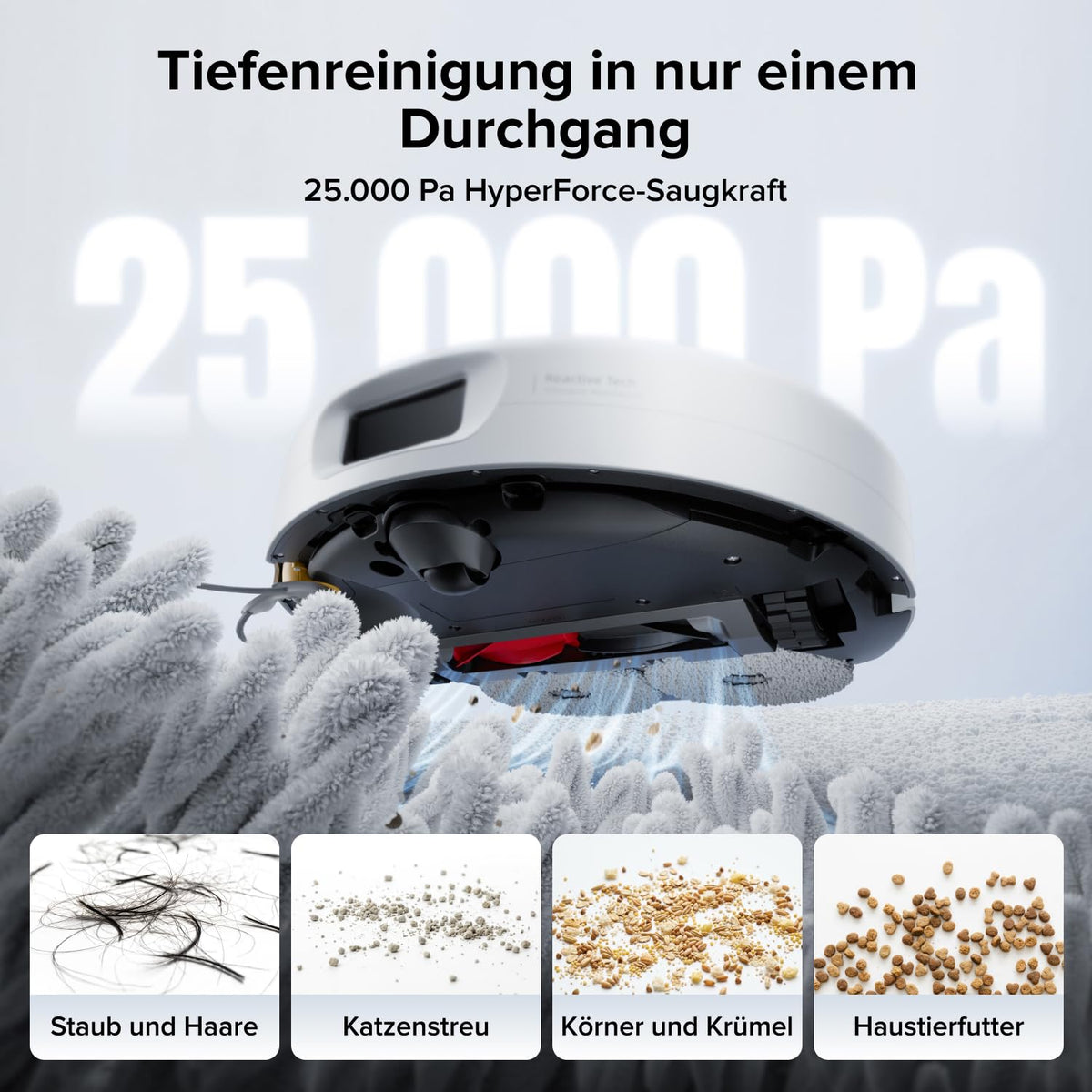 roborock Qrevo 2 Pro Saugroboter mit Wischfunktion, 25.000 Pa Saugkraft