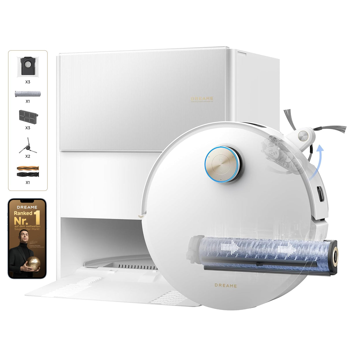 dreame Aqua10 Ultra Roller Complete Saugroboter mit AquaRoll-Wischmopp