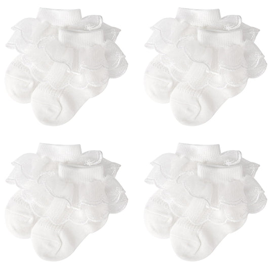 DRESHOW Säugling Spitze Schleife Socken Baby Rüschen Spitze Socken Neugeborene Kleinkinder Mädchen Socken Knöchel Kleid Socke